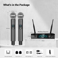 FDUCE W13 UHF vezeték nélküli karaoke mikrofonszett - 2 db kézi dinamikus mikrofon vevővel 7