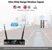 FDUCE W13 UHF vezeték nélküli karaoke mikrofonszett - 2 db kézi dinamikus mikrofon vevővel 4