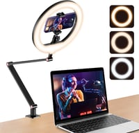 Állítható 10" LED körfény állvánnyal és telefontartóval - Videokonferencia, YouTube, TikTok 1
