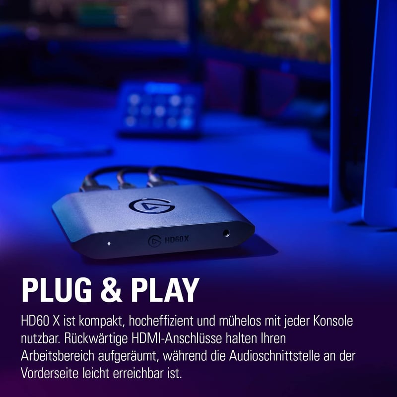 Elgato HD60 X Videó Rögzítő - 1080p60 HDR10/4K30 Streaming Alacsony Késleltetéssel PS5, Xbox Series, PC és Mac Eszközökhöz, OBS Kompatibilis