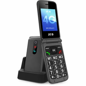 SPC Stella 3 4G preklopni mobitel prilagođen starijim osobama, velike tipke, SOS tipka, zaslon od 2,4 inča, crni — neispravan (stanje: vidi 2. sliku)