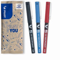 Set 3 pixuri cu cerneală lichidă Pilot V5 Hi-Tecpoint - Negru, Roșu, Verde - vârf fin de 0,5 mm - set incomplet (fără cel albastru) 2