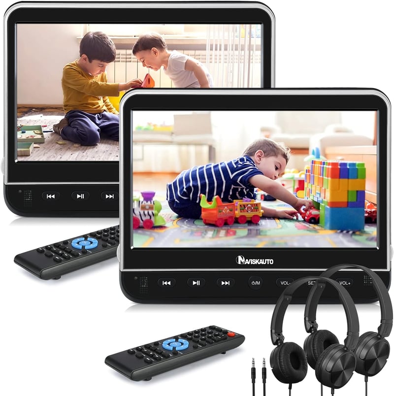 Naviskauto autós DVD lejátszó 2 fejtámlával, HDMI, 1080P, 128GB-ig