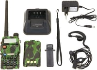 Baofeng UV-5R kézi adóvevő, zöld - Kétsávos walkie-talkie LCD kijelzővel és headsettel 1