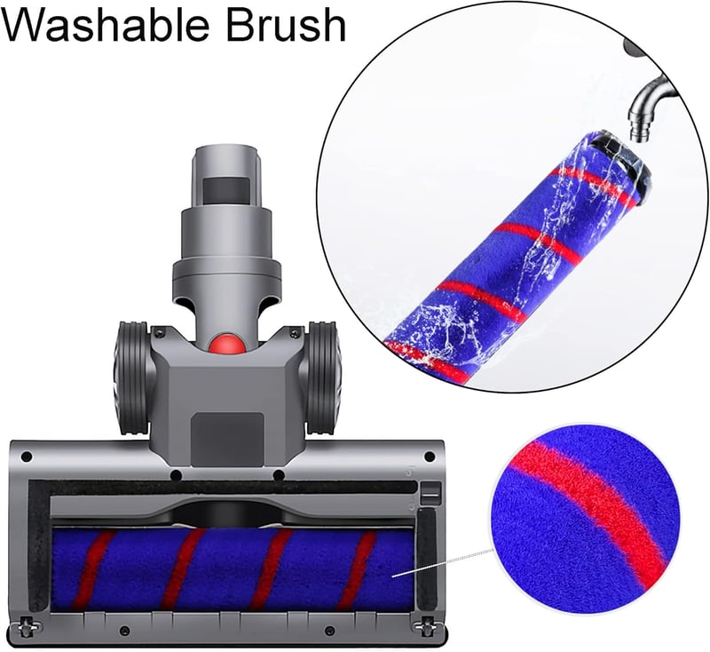 Dyson V7-V15 kompatibilis motoros turbókefe LED-del, márvány padlóhoz