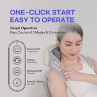 HuBDIC Mini Shiatsu Nyakmasszírozó - Vezeték Nélküli Melegítő Funkcióval, 3D Mély Szöveti Masszázs, Hordozható Váll- és Hátmasszírozó, Elefá 5