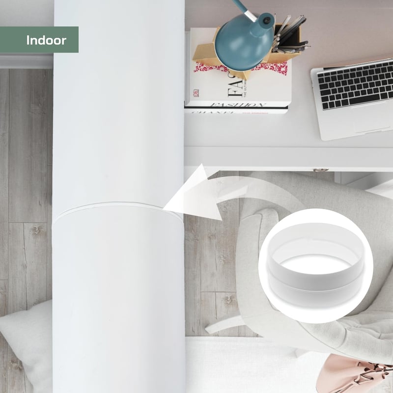 Vent Systems Ø150mm Kerek Csőcsatlakozó Szett - 2 db Műanyag Összekötő Elem Egyenes és Flexibilis Csövekhez, Szellőztető Rendszerekhez, Fehé