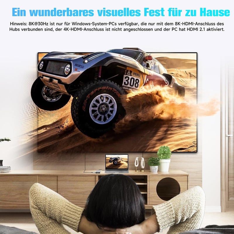 RSHTECH 11 az 1-ben MacBook Dokkoló - 8K/4K HDMI, USB 3.2/3.0, 100W PD, SD/TF, Gigabit Ethernet - Két Monitoros USB-C Hub Windows/Linux/Mac 