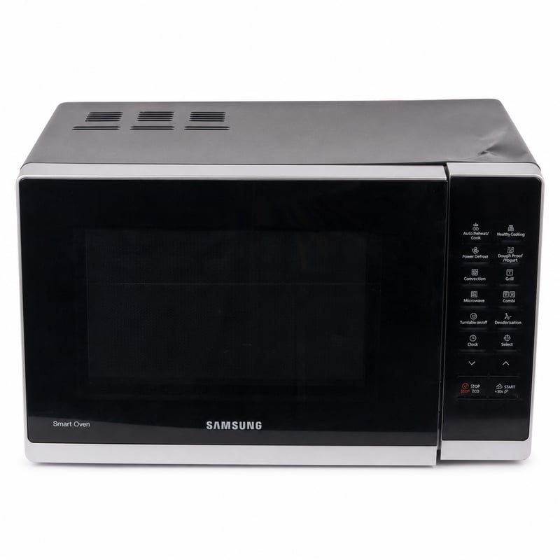 Samsung kombinirana mikrovalna pećnica s grilom, 28 l, 900 W — rabljeno, udubljenje na bočnoj strani i tragovi korištenja, ispravna