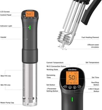 Inkbird WiFi Sous Vide Botmixer 1000W - Rozsdamentes Acél Vízkeringető Főző 12L Kapacitással, Pontos Hőmérséklet Szabályozás, Applikációs Ve 6