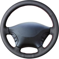 MEWANT Kormányvédő Huzat Mercedes Benz W639 Viano Vito Sprinter Modellekhez - Fekete Műbőr Mikroszálas Borítás Piros Varrással, DIY Felszere 1