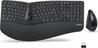 Perixx Periduo-605 Ergonomikus Vezeték Nélküli Billentyűzet és Egér Szett - Függőleges Egér Dönthető Görgővel, Állítható Csuklótámasszal, Wi 1