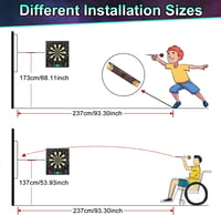 Mejasg Elektronikus Darts Tábla LCD Kijelzővel - 34 Játék, 355 Variáció, 12 Nyíllal - Többnyelvű Hangutasítás - 1-8 Játékos Részére - Fali D 9