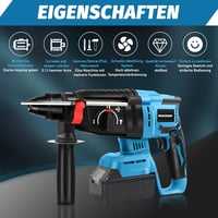 kswiown Akkumulátoros Fúrókalapács Makita 18V Akkumulátorral Kompatibilis - 3,1 Joule, 1150W, 3 Funkciós, Rezgéscsillapítós, LED Világítással 3