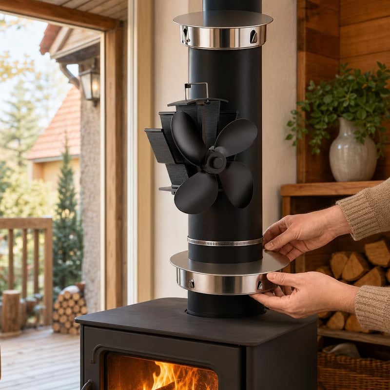 Komfort balík ku krbu: krycia doska + strieška na komín + magnetický ventilátor