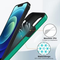 Huawei gyűrűs iPhone 14 tok beépített állvánnyal - zöld 4