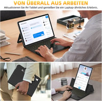 GOKOCO Magic Keyboard Tok Samsung Galaxy Tablet S9FE/S9/S8/S7 11" Készülékekhez - Állítható Háttérvilágítású Billentyűzet Érintőpaddal, Feke 7