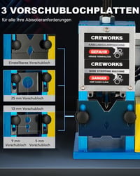 CREWORKS 180W professzionális elektromos kábelcsupaszító gép, 3 fúrólappal, 1,5-25mm átmérőjű kábelekhez 4