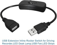 Greluma 2db USB hosszabbító kábel kapcsolóval - LED, ventilátor, autós kamera 3
