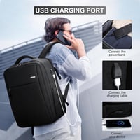 HOMIEE Ryanair Méretű Vízálló Laptop Hátizsák 40x20x25cm, 15,6" Fekete 5