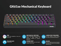 GK61 SE 60% Mechanikus Gamer Billentyűzet | RGB LED | Barna Kapcsoló | ANSI US 5
