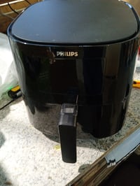 Friteuză cu aer cald fără ulei Philips Essential Airfryer XL HD9270/90, 6,2 L, negru, 2000W, cu ecran tactil, utilizată 2
