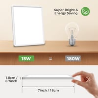 zemty Négyzet LED Mennyezeti Lámpa 15W 1800LM - Állítható Színhőmérséklet 3000K/4000K/6500K - Fürdőszobába, Konyhába, Hálószobába, Folyosóra 4
