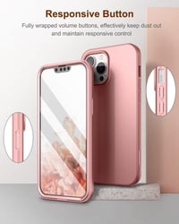 Apple iPhone 13 Pro Rózsaarany Szilikon Tok Beépített Képernyővédővel 6