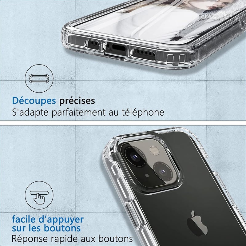 iPhone 13 Átlátszó Szilikon Tok - 360°-os Ütésálló Védelem