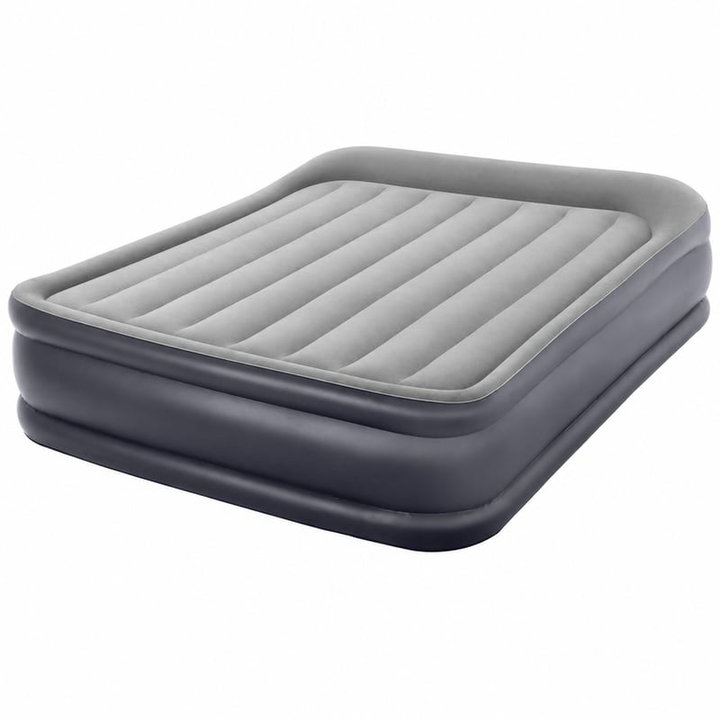 Saltea gonflabilă Intex Deluxe Pillow Rest Raised, 2 persoane, 152x203x42 cm, gri, pat de oaspeți — fără cablu de alimentare (stare: vezi a 2-a imagine)
