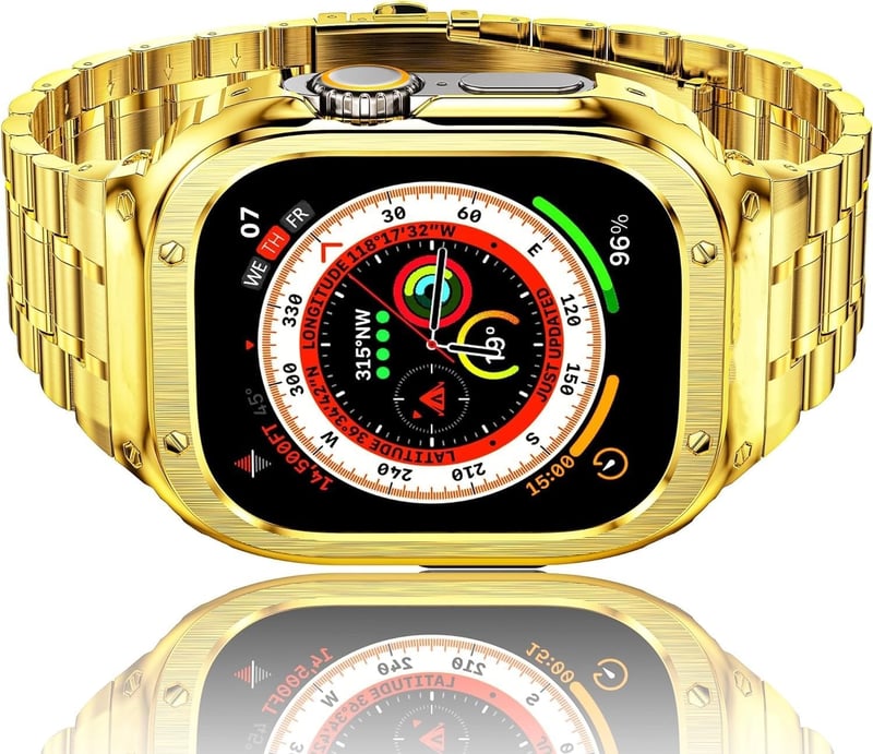 Apple Watch Ultra 49mm Strapabíró Fém Szíj Tokkal - Ezüst