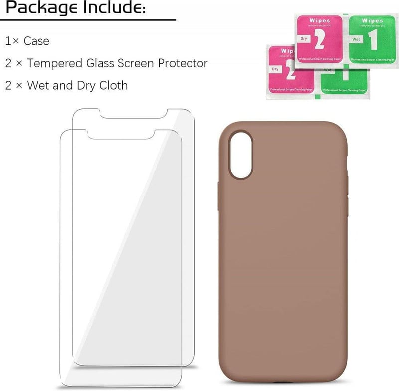iPhone XR Barna Szilikon Tok Üvegfóliával - Felújított Szett