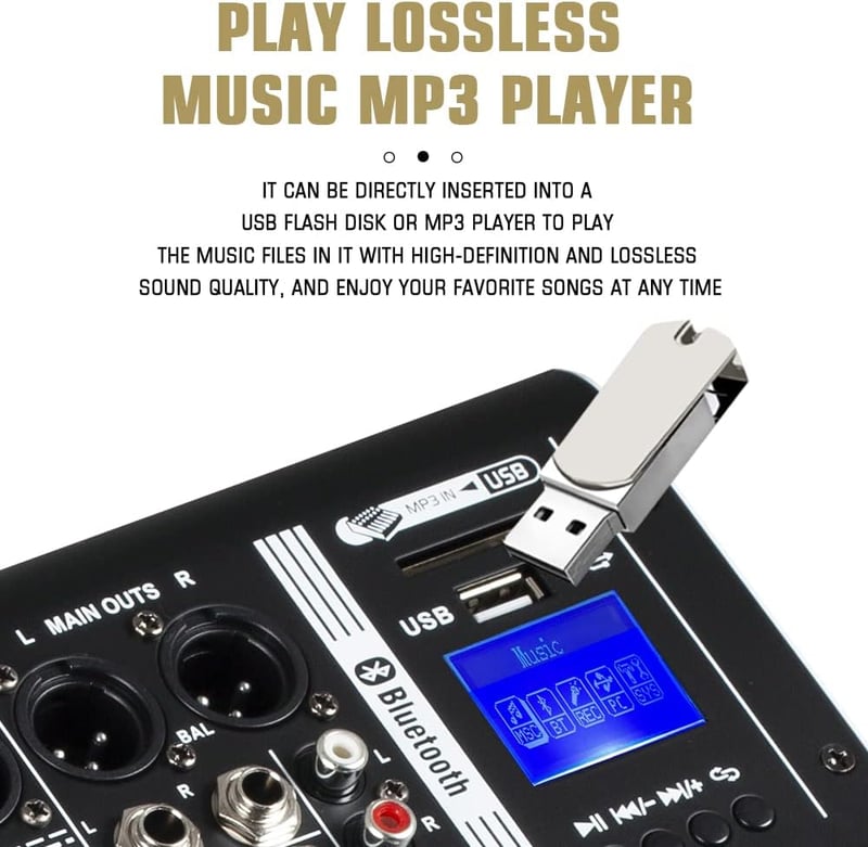 Weymic MX-80 Professzionális 8 Csatornás Keverőpult - DJ, Színpad, Karaoke Hangkeverő USB Csatlakozással és DSP Effektekkel