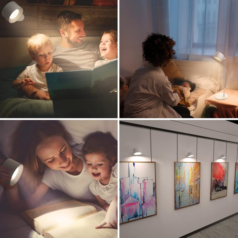 Feallive LED asztali lámpa dimmer funkcióval, USB töltéssel, 360° forgatható olvasólámpa