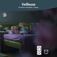 Feallive LED fali lámpa távirányítóval, dimmer, 360° forgatható, 4 fényerő, RGB 4