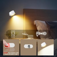 Feallive LED fali lámpa távirányítóval, dimmer, 360° forgatható, 4 fényerő, RGB 3