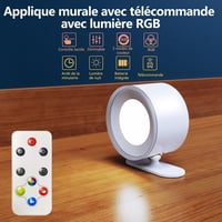 Feallive LED fali lámpa távirányítóval, dimmer, 360° forgatható, 4 fényerő, RGB 2