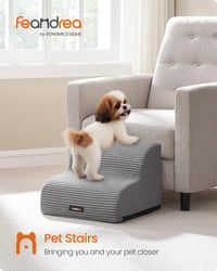 Feandrea 2 lépcsős kutyalépcső ágyhoz kanapéhoz vízálló csúszásmentes szürke - 2 Steps(40L x 40W x 30H cm), gray 3