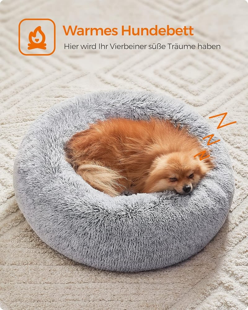 Feandrea Fluffy kutyaágy macskágy 60cm szürke plüss mosható