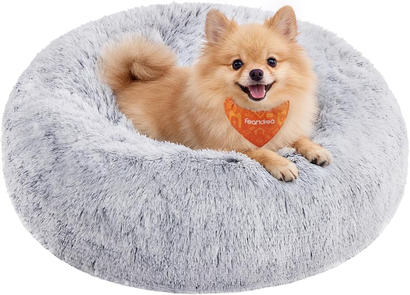 Feandrea Fluffy kutyaágy macskágy 60cm szürke plüss mosható