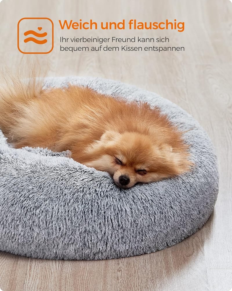 Feandrea Fluffy kutyaágy macskágy 60cm szürke plüss mosható