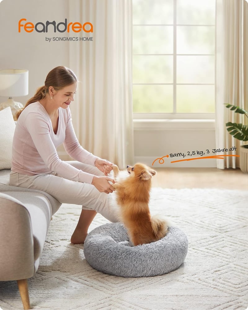 Feandrea Fluffy kutyaágy macskágy 60cm szürke plüss mosható