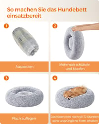 Feandrea Fluffy kutyaágy macskágy 60cm szürke plüss mosható 8