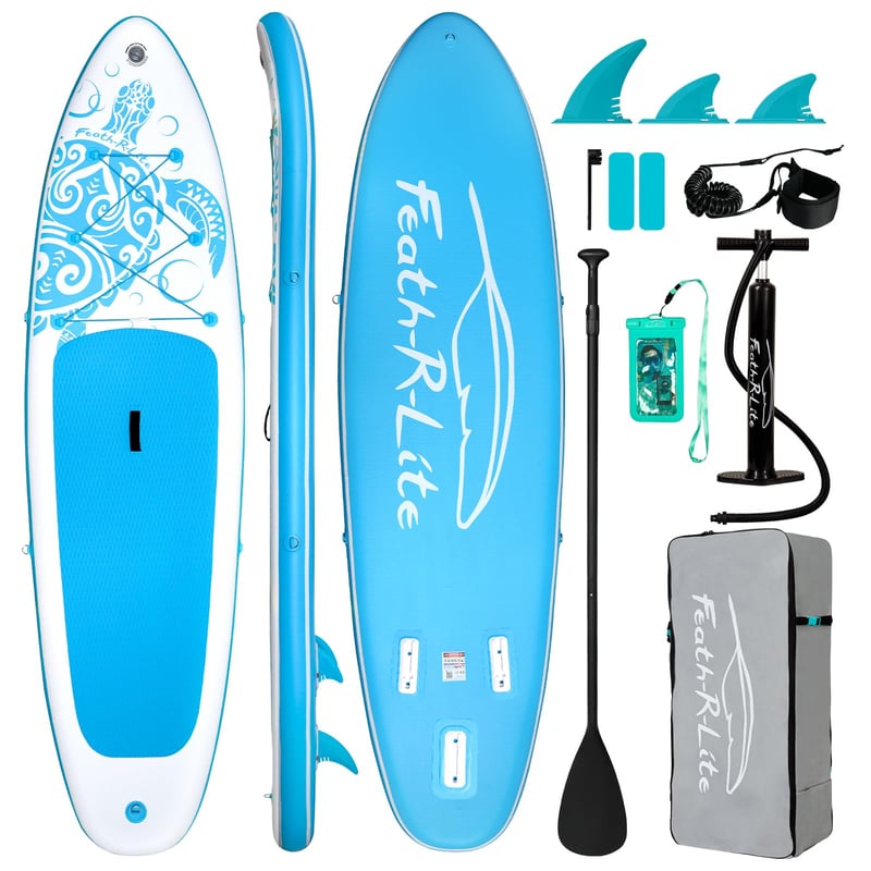 FEATH-R-LITE Nafukovací SUP paddleboard, ultraľahká doska na pádlovanie v stoji s protišmykovým povrchom pre dospelých a tínedžerov