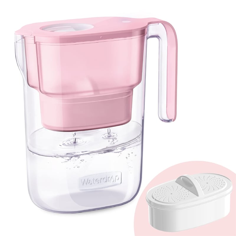 Waterdrop Elfin rózsaszín víztisztító kancsó 90 napos szűrővel, 2.5L