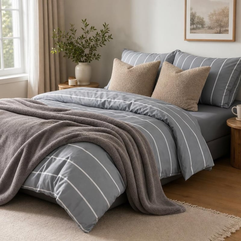 Soft Nest set za spavaću sobu: 1x plahta + 1x posteljina + 2x jastučnica + 1x flis deka