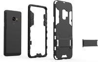 Samsung Galaxy S9 Páncél Védőtok Állvánnyal - Fekete/Szürke Hibrid TPU+PC 4
