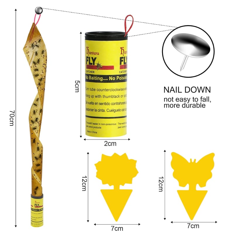 FEBCAT Catch 60 db Gyümölcslégy Csapda Ragasztós Sárga Lapok Gnatokhoz