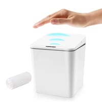 FEBHBRQ 6 Literes Automatikus Szenzoros Szemetes Kuka Fedéllel Otthonhoz Irodához - White/Battery 1