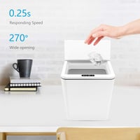 FEBHBRQ 6 Literes Automatikus Szenzoros Szemetes Kuka Fedéllel Otthonhoz Irodához - White/Battery 4